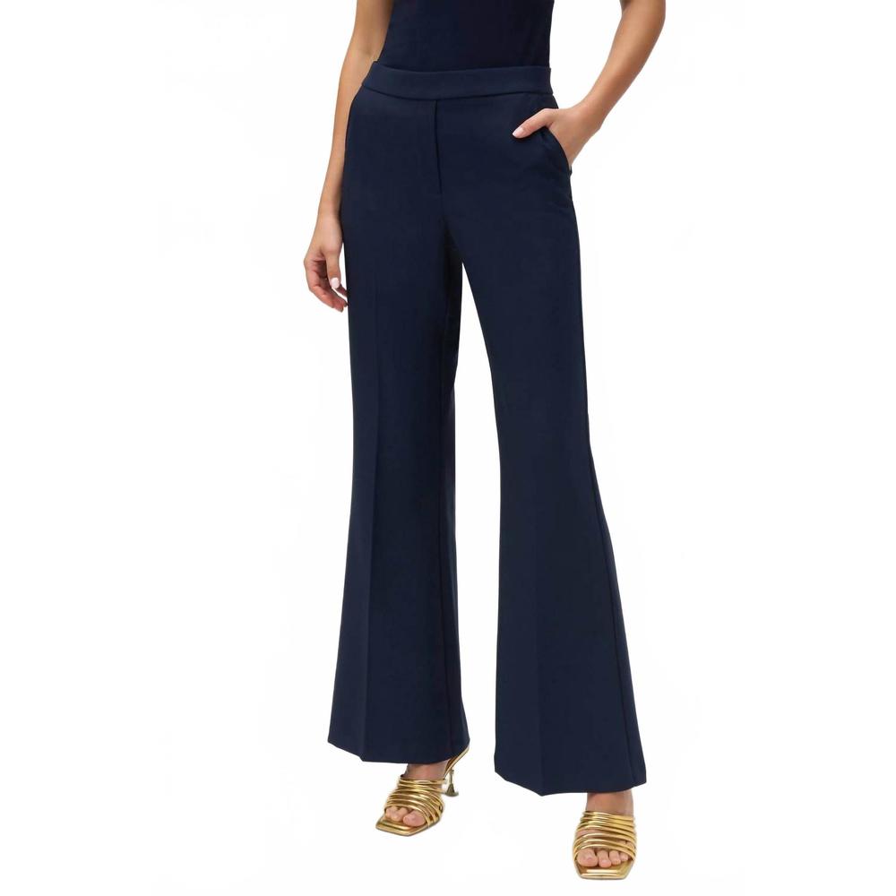 NEW JOSEPH RIBKOFF lux twill flared pull-on pant in midnight blue (navy)